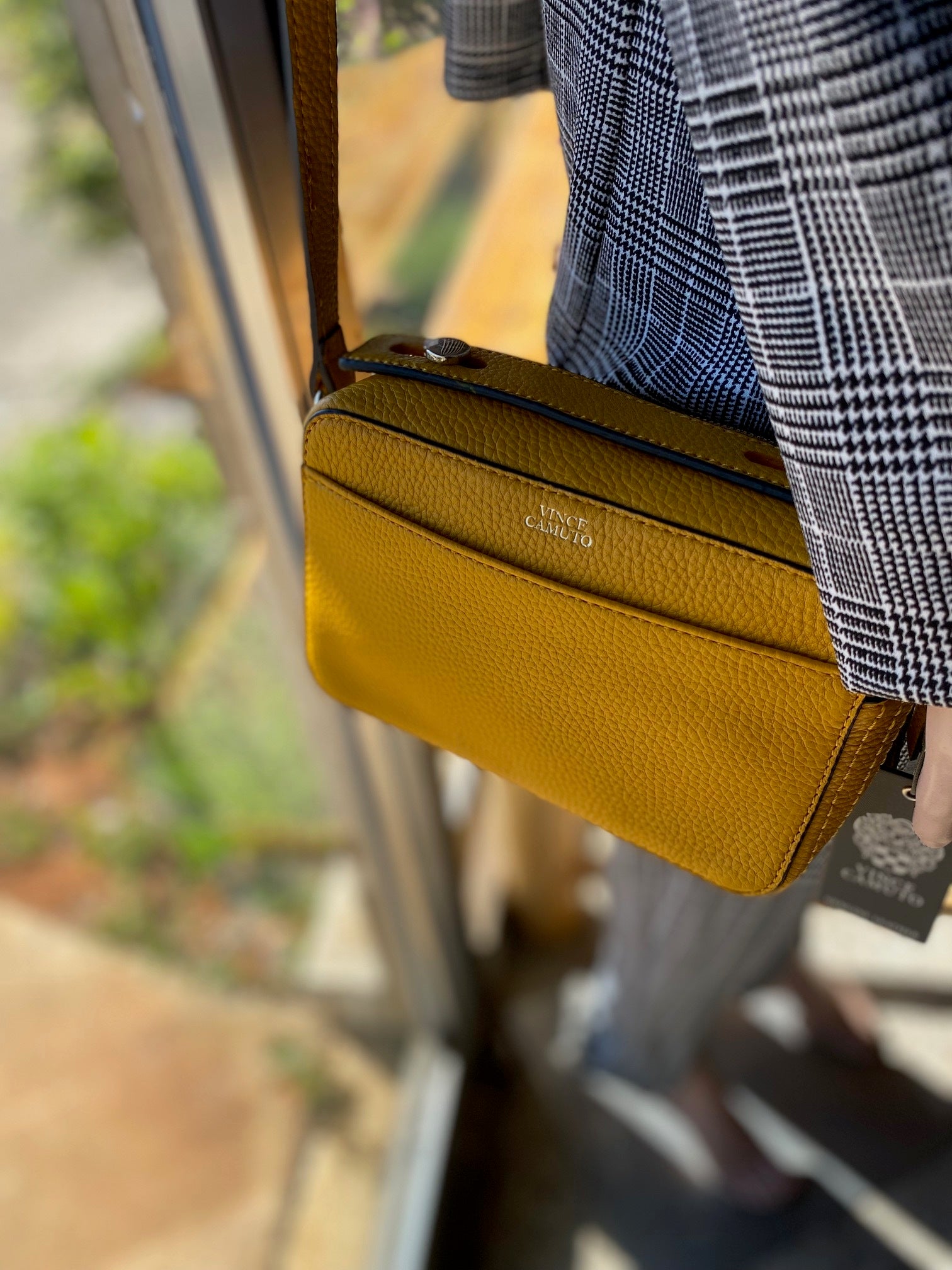 Vince Camuto Crossbody Small Leather Golden Mustard Jazy Handbag